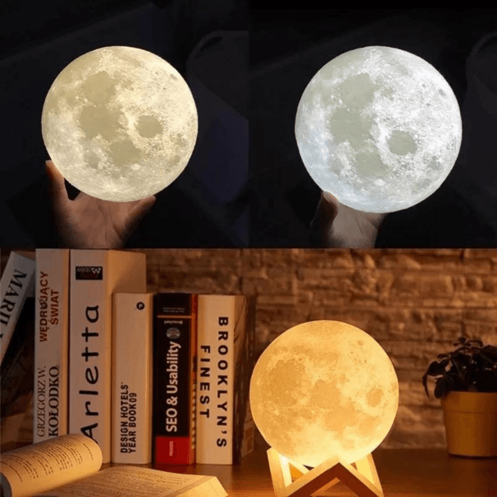 Luminária Lunar Glow Lua 3D com Umidificador - Atmosfera Mágica e Aconchegante