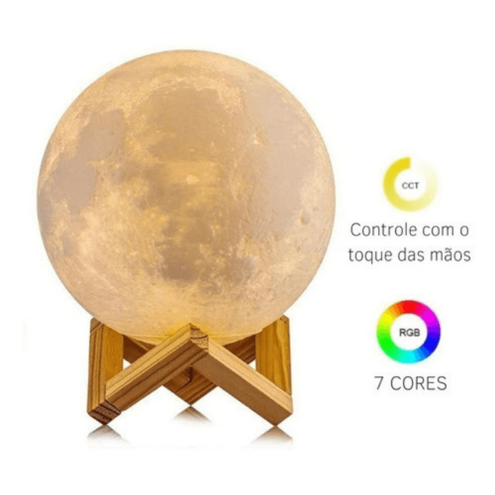 Luminária Lunar Glow Lua 3D com Umidificador - Atmosfera Mágica e Aconchegante